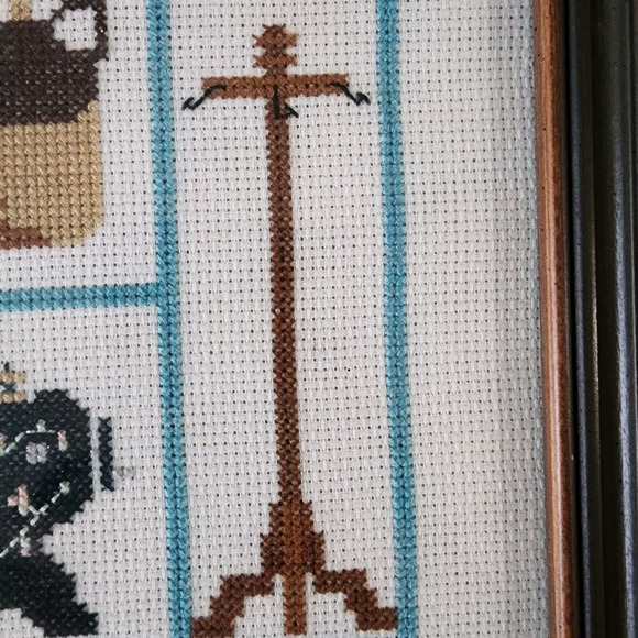 Nostalgic Designs Cross Stitch Framed Picture Cottage Cabin Sewing Machine Churn - Picture 6 of 16